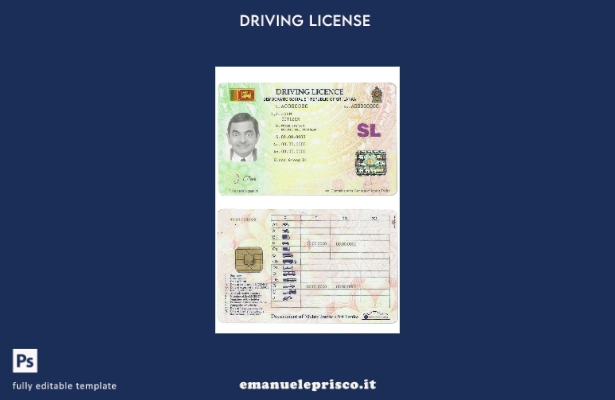 verified style modello di patente di guida dello Sri Lanka in stile verificato template